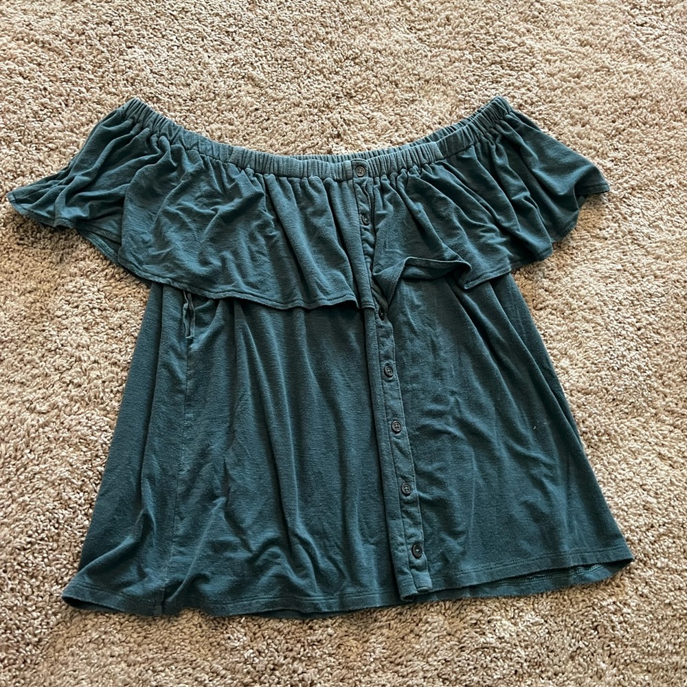 Blue off the shoulder, AERIE blouse